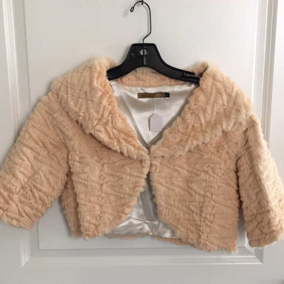 NWT peach color crop cape style little jacket - Picture 1 of 8